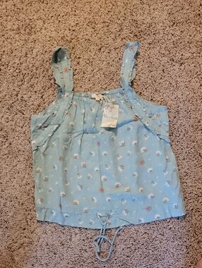 Hem & Thread Sky Blue Floral Tie-Hem Cami